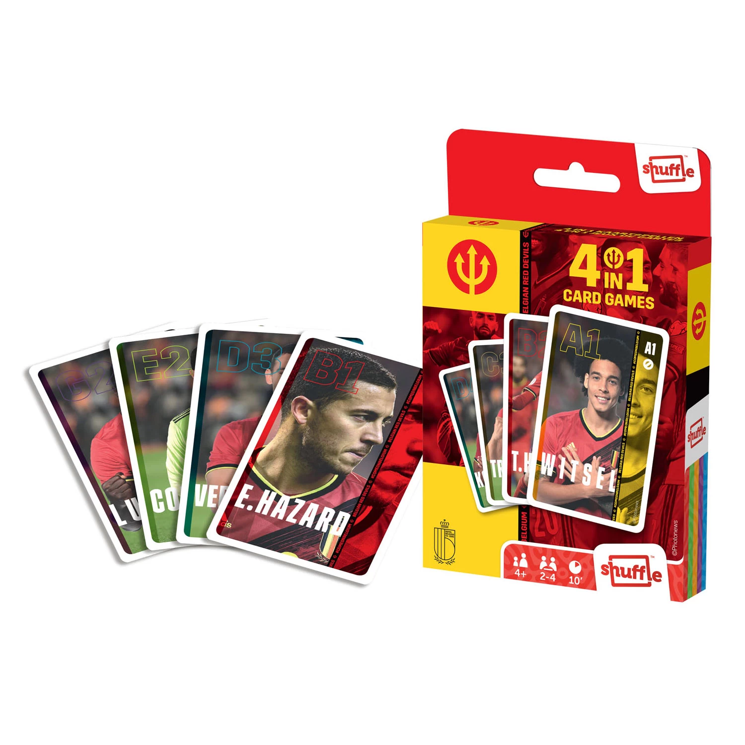 CARTAMUNDI Rode Duivels 2021 4in1 Shuffle Kaartspel 4 CARTAMUNDI Rode Duivels 2021 4in1 Shuffle Kaartspel - Afbeelding 2