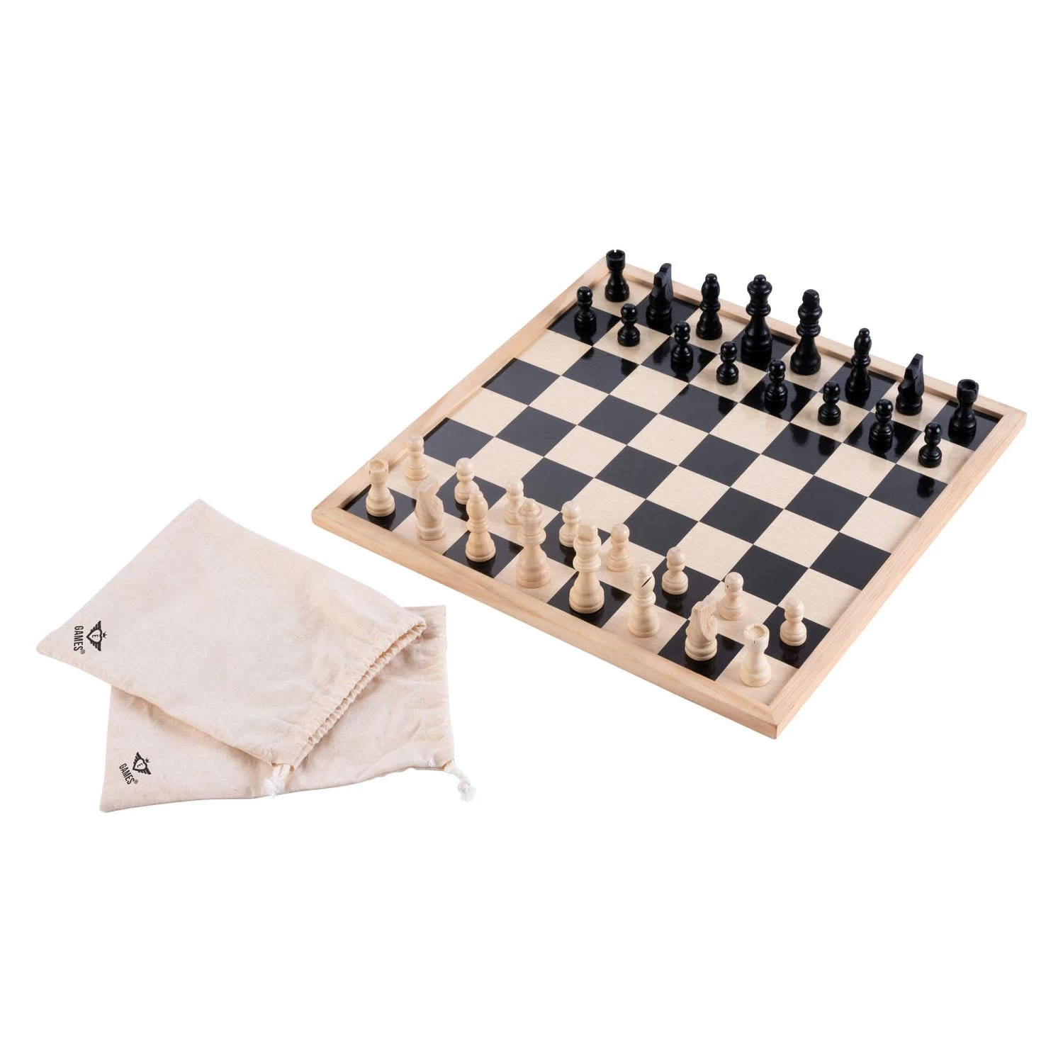 Schaak- & Damset Met Katoenen Tas 7 Schaak- & Damset Met Katoenen Tas - Afbeelding 5