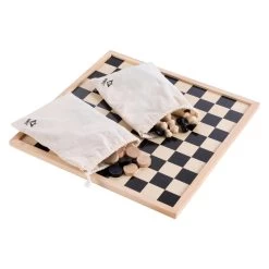 Schaak- & Damset Met Katoenen Tas 17 Schaak- & Damset Met Katoenen Tas -Bordspellen 1750190i