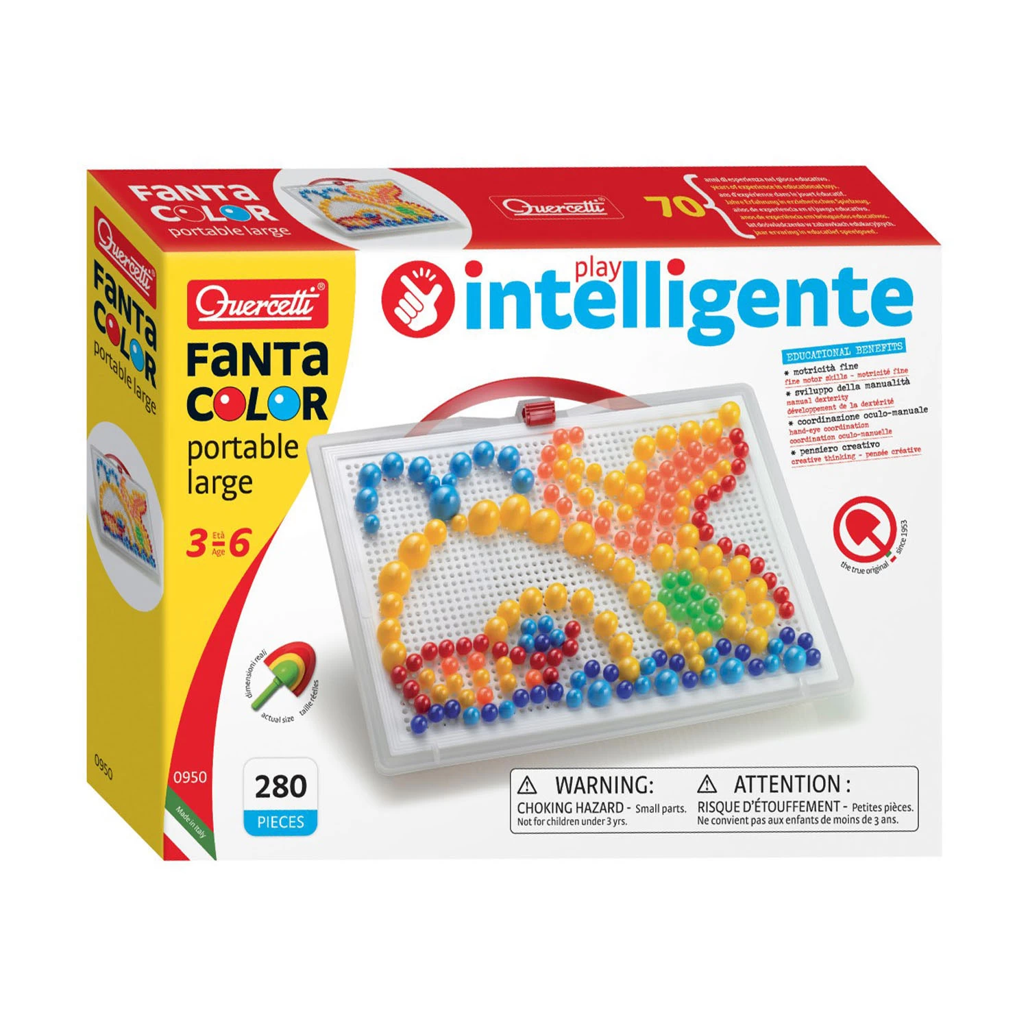 Quercetti Insteek Mozaïek, 280 Pins 3 Quercetti Insteek Mozaïek, 280 Pins