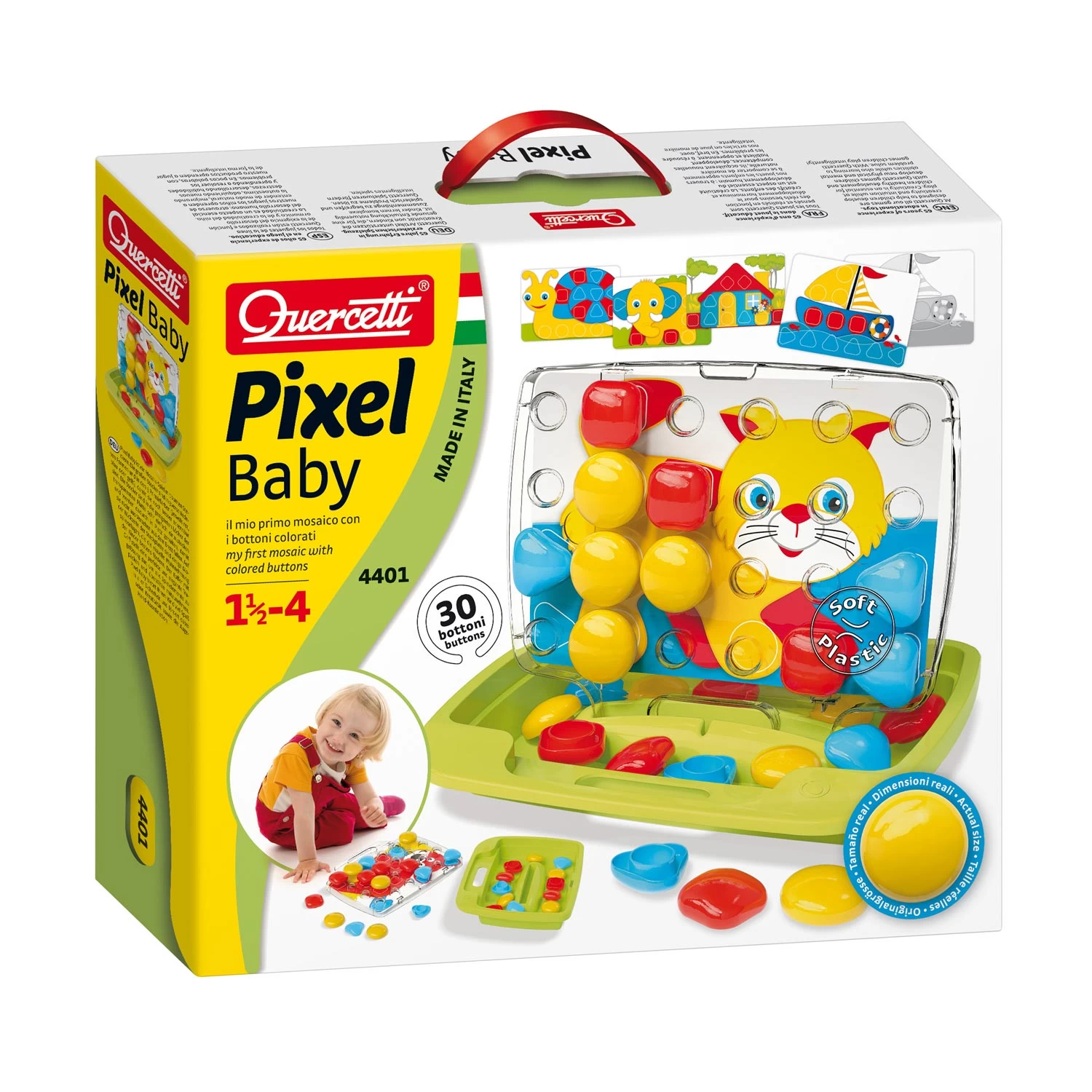Quercetti Pixel Baby Insteekmozaïek Poes 3 Quercetti Pixel Baby Insteekmozaïek Poes