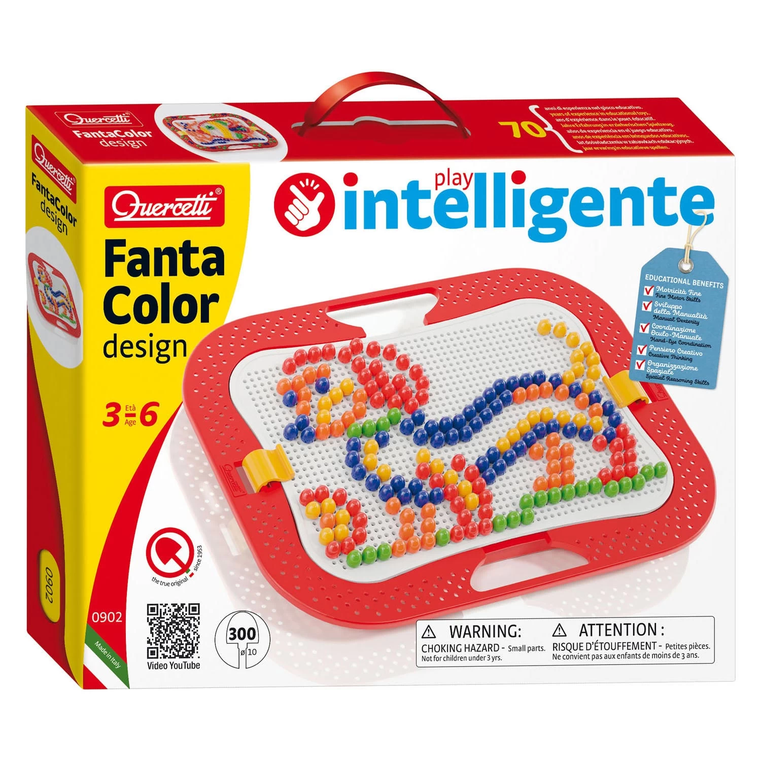 Quercetti Fantacolor Design Insteek Mozaïek, 300 Pins 4 Quercetti Fantacolor Design Insteek Mozaïek, 300 Pins - Afbeelding 2