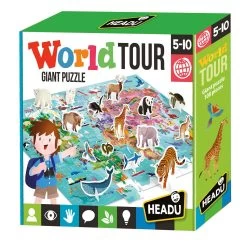 Headu Legpuzzel Wereld Met 3D Elementen, 108st.