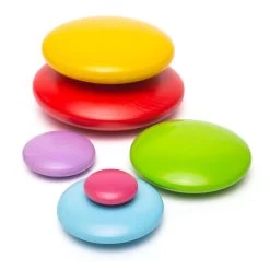 Bigjigs Houten Kiezelstenen Balansspel Regenboog -Bordspellen 2999828g