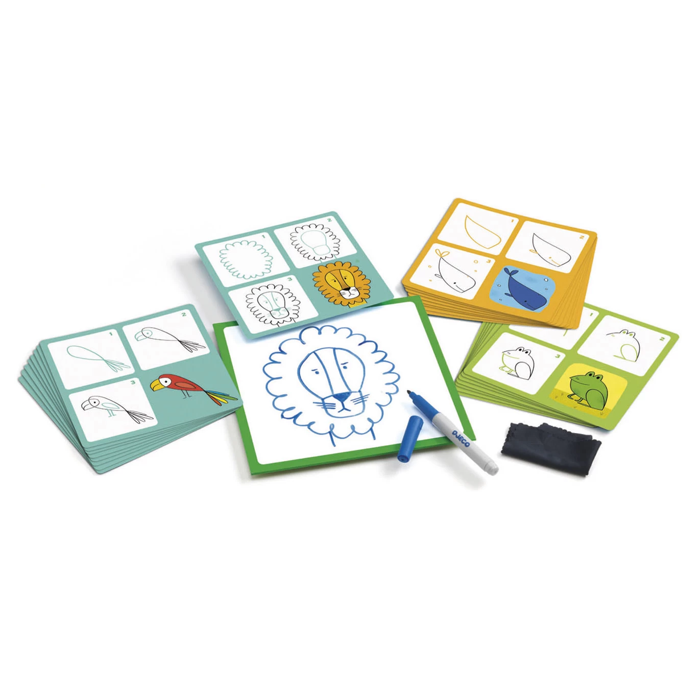 Djeco Stap Voor Stap Tekenen Dieren - Oranje 4 Djeco Stap Voor Stap Tekenen Dieren - Oranje - Afbeelding 2