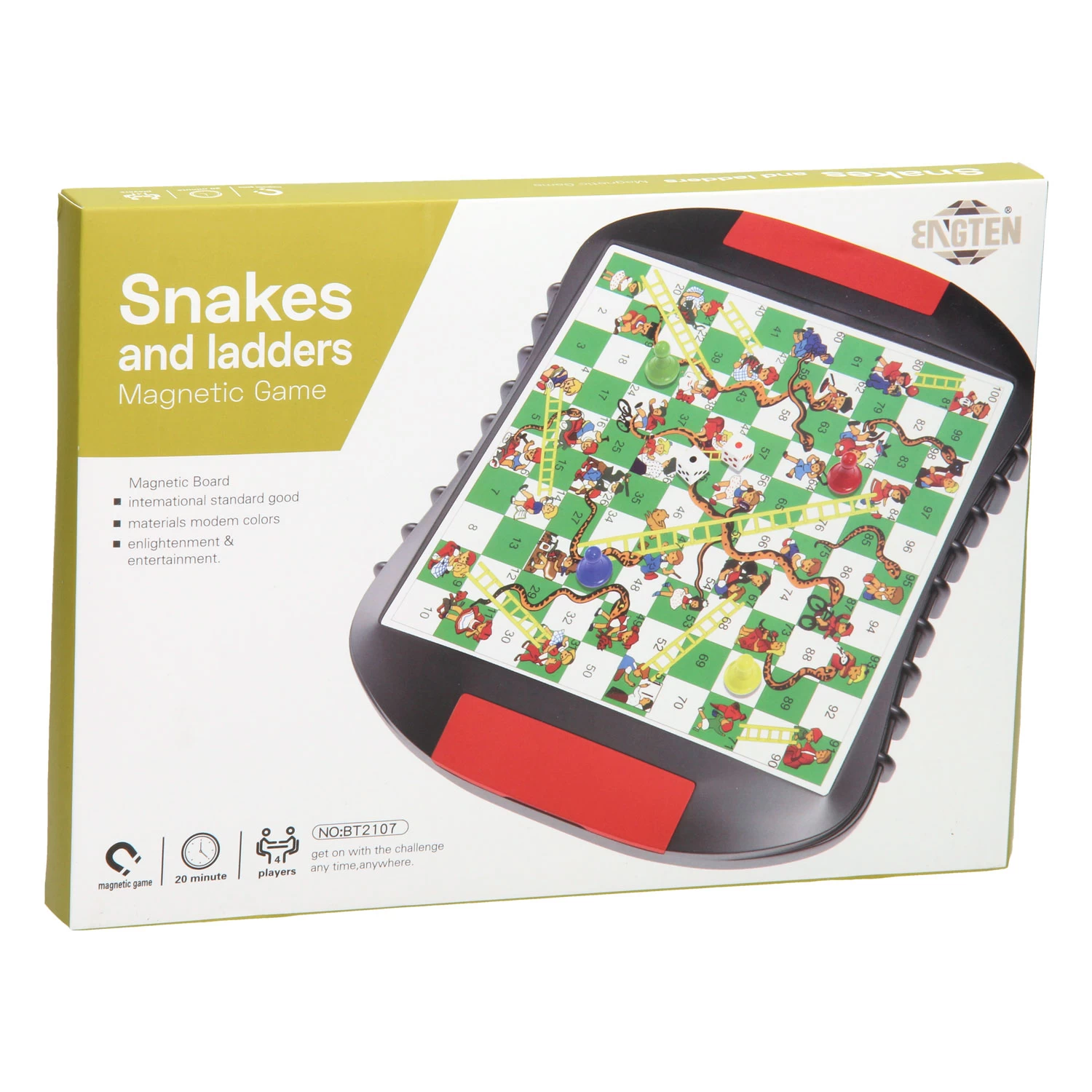 Reisspel Slangen En Ladders Magnetisch 4 Reisspel Slangen En Ladders Magnetisch - Afbeelding 2